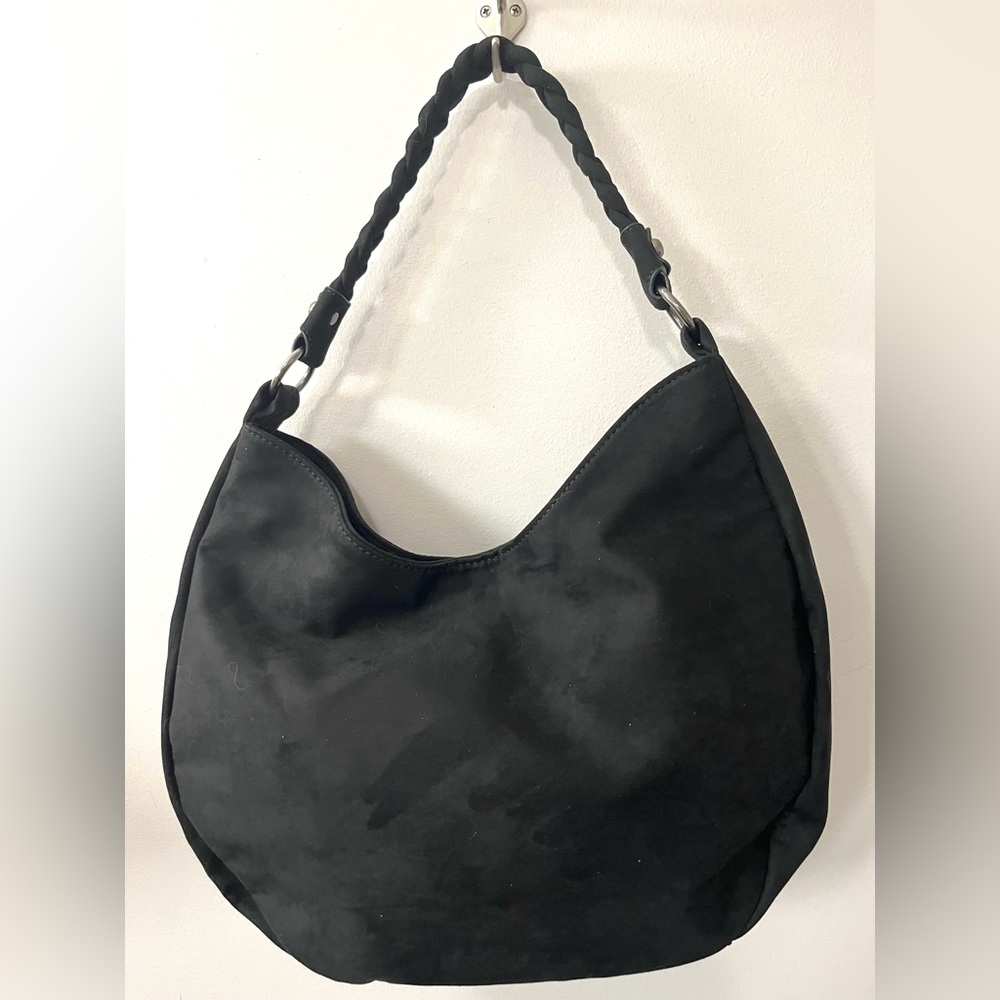 NWT Current Mood Black Studded Faux Suede Hobo Shoulder Bag Dolls Kill Oversized - Picture 4 of 10